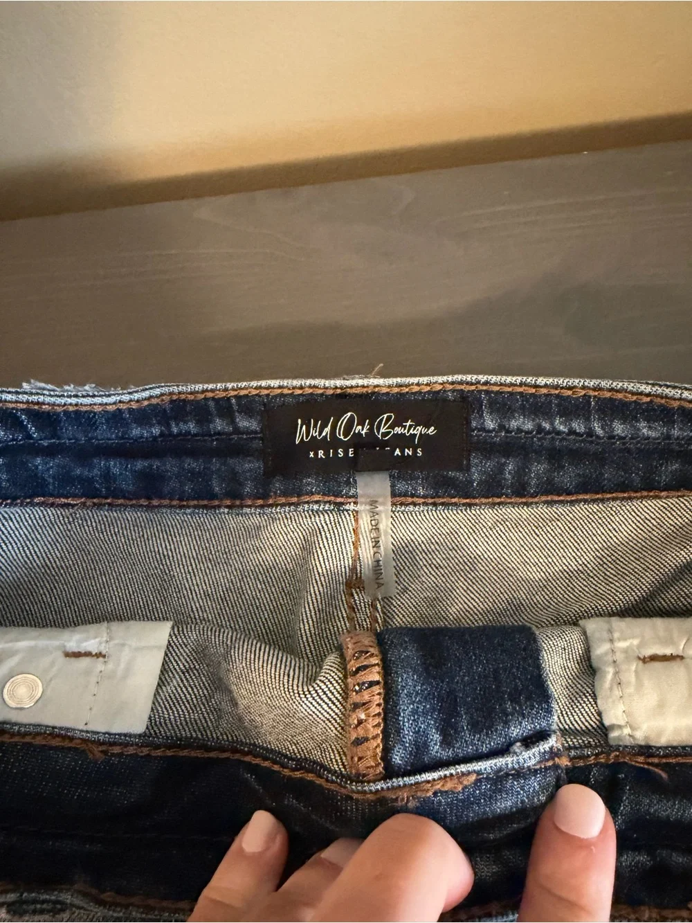 Risen High-Rise Distressed Denim Shorts NEW